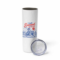 I Will Succeed Because I Am Insane Cowgirl Riding Tiger Vintage Graphic Skinny Tumbler