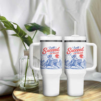 I Will Succeed Because I Am Insane Cowgirl Riding Tiger Vintage Graphic Tumbler With Handle