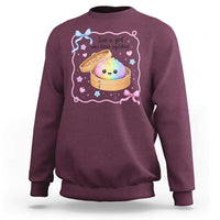 Just A Girl Who Loves Squishies Sweatshirt Cute Dumpling Graphic Coquette Bow Girls