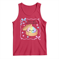 Just A Girl Who Loves Squishies Tank Top Cute Dumpling Graphic Coquette Bow Girls