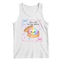 Just A Girl Who Loves Squishies Tank Top Cute Dumpling Graphic Coquette Bow Girls