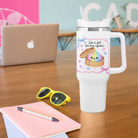 Just A Girl Who Loves Squishies Tumbler With Handle Cute Dumpling Graphic Coquette Bow Girls