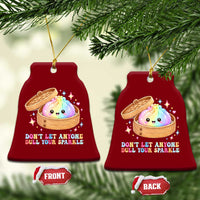 Dont Let Anyone Dull Your Sparkle Cute Rainbow Dumpling Squishy Graphic Ceramic Ornament