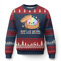 Dont Let Anyone Dull Your Sparkle Cute Rainbow Dumpling Squishy Graphic Ugly Christmas Sweater