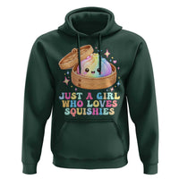 Just A Girl Who Loves Squishies Hoodie Cute Rainbow Dumpling Squishy Graphic
