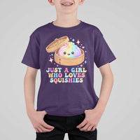 Just A Girl Who Loves Squishies T Shirt For Kid Cute Rainbow Dumpling Squishy Graphic