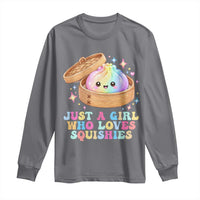 Just A Girl Who Loves Squishies Long Sleeve Shirt Cute Rainbow Dumpling Squishy Graphic
