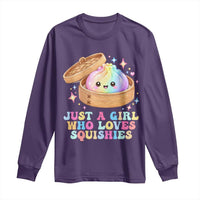 Just A Girl Who Loves Squishies Long Sleeve Shirt Cute Rainbow Dumpling Squishy Graphic