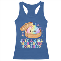 Just A Girl Who Loves Squishies Racerback Tank Top Cute Rainbow Dumpling Squishy Graphic