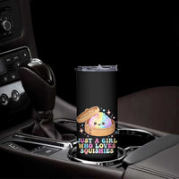 Just A Girl Who Loves Squishies Skinny Tumbler Cute Rainbow Dumpling Squishy Graphic