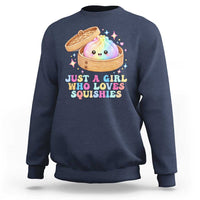 Just A Girl Who Loves Squishies Sweatshirt Cute Rainbow Dumpling Squishy Graphic