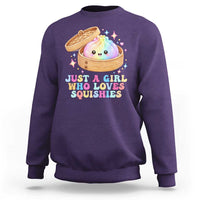 Just A Girl Who Loves Squishies Sweatshirt Cute Rainbow Dumpling Squishy Graphic
