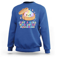 Just A Girl Who Loves Squishies Sweatshirt Cute Rainbow Dumpling Squishy Graphic
