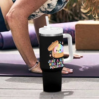 Just A Girl Who Loves Squishies Tumbler With Handle Cute Rainbow Dumpling Squishy Graphic