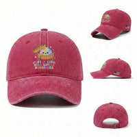 Just A Girl Who Loves Squishies Washed Cotton Baseball Cap Cute Rainbow Dumpling Squishy Graphic