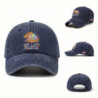 Just A Girl Who Loves Squishies Washed Cotton Baseball Cap Cute Rainbow Dumpling Squishy Graphic