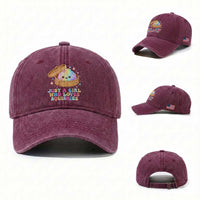 Just A Girl Who Loves Squishies Washed Cotton Baseball Cap Cute Rainbow Dumpling Squishy Graphic