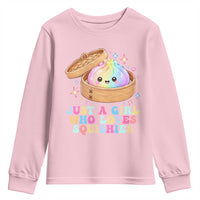 Just A Girl Who Loves Squishies Youth Sweatshirt Cute Rainbow Dumpling Squishy Graphic
