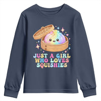 Just A Girl Who Loves Squishies Youth Sweatshirt Cute Rainbow Dumpling Squishy Graphic