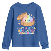 Just A Girl Who Loves Squishies Youth Sweatshirt Cute Rainbow Dumpling Squishy Graphic