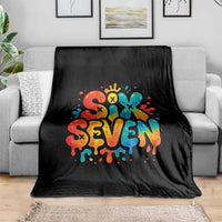 Fun Six Seven Graffiti Throw Blanket Funny 67 Meme Gen Alpha Slang Streetwear Hip Hop - Wonder Print Shop
