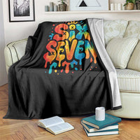 Fun Six Seven Graffiti Throw Blanket Funny 67 Meme Gen Alpha Slang Streetwear Hip Hop - Wonder Print Shop