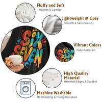 Fun Six Seven Graffiti Throw Blanket Funny 67 Meme Gen Alpha Slang Streetwear Hip Hop - Wonder Print Shop