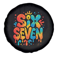 Fun Six Seven Graffiti Spare Tire Cover Funny 67 Meme Gen Alpha Slang Streetwear Hip Hop - Wonder Print Shop