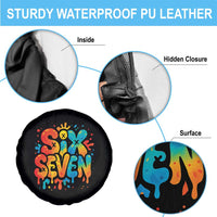 Fun Six Seven Graffiti Spare Tire Cover Funny 67 Meme Gen Alpha Slang Streetwear Hip Hop - Wonder Print Shop