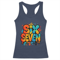 Fun Six Seven Graffiti Racerback Tank Top Funny 67 Meme Gen Alpha Slang Streetwear Hip Hop - Wonder Print Shop