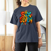 Fun Six Seven Graffiti T Shirt For Women Funny 67 Meme Gen Alpha Slang Streetwear Hip Hop - Wonder Print Shop