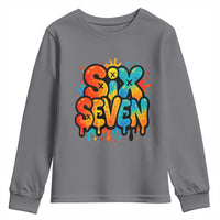 Fun Six Seven Graffiti Youth Sweatshirt Funny 67 Meme Gen Alpha Slang Streetwear Hip Hop - Wonder Print Shop