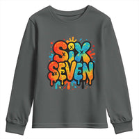 Fun Six Seven Graffiti Youth Sweatshirt Funny 67 Meme Gen Alpha Slang Streetwear Hip Hop - Wonder Print Shop
