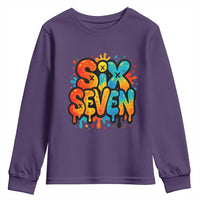 Fun Six Seven Graffiti Youth Sweatshirt Funny 67 Meme Gen Alpha Slang Streetwear Hip Hop - Wonder Print Shop