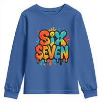 Fun Six Seven Graffiti Youth Sweatshirt Funny 67 Meme Gen Alpha Slang Streetwear Hip Hop - Wonder Print Shop