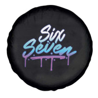 Fun Six Seven Spare Tire Cover Funny 6 7 Meme Gen Alpha Slang Streetwear Gradient - Wonder Print Shop