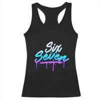 Fun Six Seven Racerback Tank Top Funny 6 7 Meme Gen Alpha Slang Streetwear Gradient - Wonder Print Shop