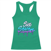 Fun Six Seven Racerback Tank Top Funny 6 7 Meme Gen Alpha Slang Streetwear Gradient - Wonder Print Shop