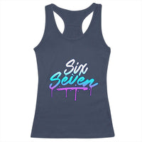 Fun Six Seven Racerback Tank Top Funny 6 7 Meme Gen Alpha Slang Streetwear Gradient - Wonder Print Shop