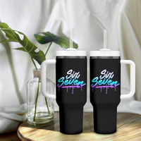 Fun Six Seven Tumbler With Handle Funny 6 7 Meme Gen Alpha Slang Streetwear Gradient - Wonder Print Shop