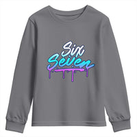 Fun Six Seven Youth Sweatshirt Funny 6 7 Meme Gen Alpha Slang Streetwear Gradient - Wonder Print Shop