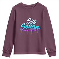 Fun Six Seven Youth Sweatshirt Funny 6 7 Meme Gen Alpha Slang Streetwear Gradient - Wonder Print Shop