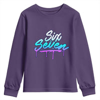 Fun Six Seven Youth Sweatshirt Funny 6 7 Meme Gen Alpha Slang Streetwear Gradient - Wonder Print Shop