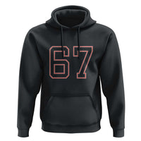 Number 67 Meme Hoodie Funny Six Seven Varsity Sports Team Jersey - Wonder Print Shop