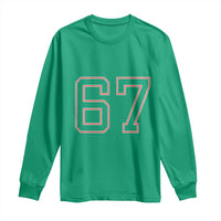 Number 67 Meme Long Sleeve Shirt Funny Six Seven Varsity Sports Team Jersey - Wonder Print Shop