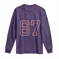 Number 67 Meme Long Sleeve Shirt Funny Six Seven Varsity Sports Team Jersey - Wonder Print Shop