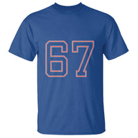 Number 67 Meme T Shirt Funny Six Seven Varsity Sports Team Jersey - Wonder Print Shop