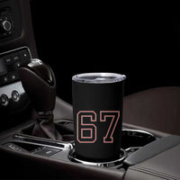 Number 67 Meme Tumbler Cup Funny Six Seven Varsity Sports Team Jersey - Wonder Print Shop