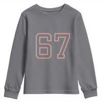 Number 67 Meme Youth Sweatshirt Funny Six Seven Varsity Sports Team Jersey - Wonder Print Shop