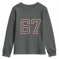 Number 67 Meme Youth Sweatshirt Funny Six Seven Varsity Sports Team Jersey - Wonder Print Shop